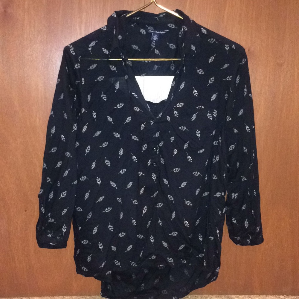 Collared Patterned Button Up Top - image 1